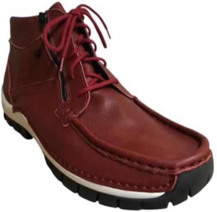 Wolky 0474030 553 Veterschoenen Rood Leer Dames Rood - Foto 4