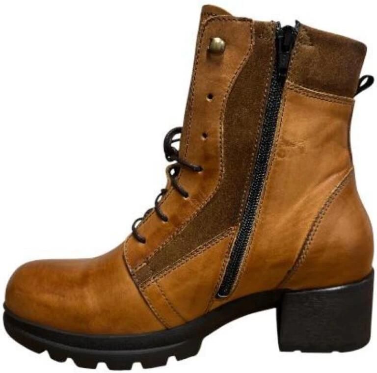 Wolky 0610030 430 Bruine leren Dames Veterboots Cogna - Foto 2