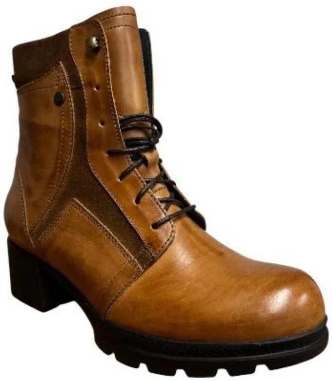 Wolky 0610030 430 Bruine leren Dames Veterboots Cogna - Foto 3