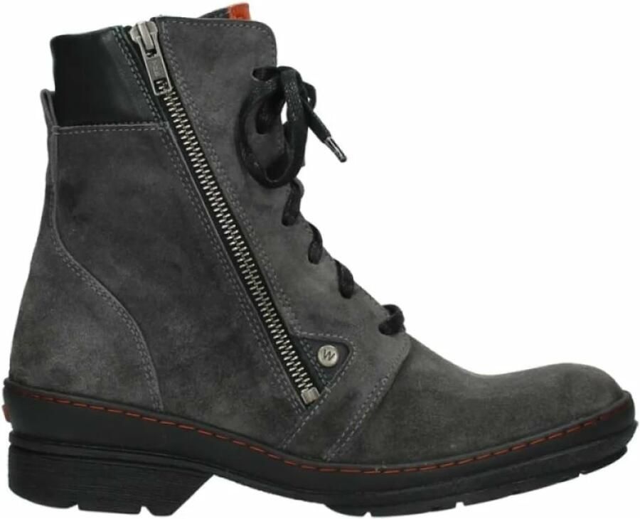 Wolky Enkellaarzen 07640 Partizan 40210 antraciet suede