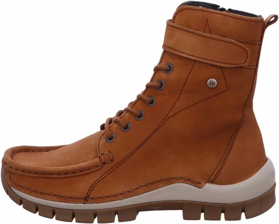 Wolky Hoge veterschoenen Reach cognac nubuck