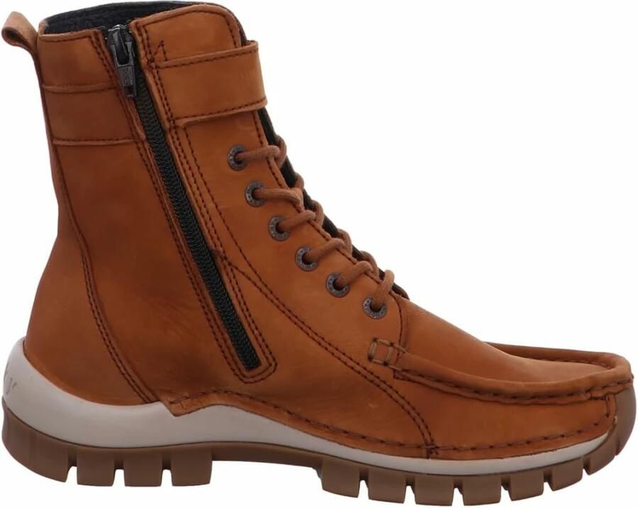 Wolky Hoge veterschoenen Reach cognac nubuck - Foto 3