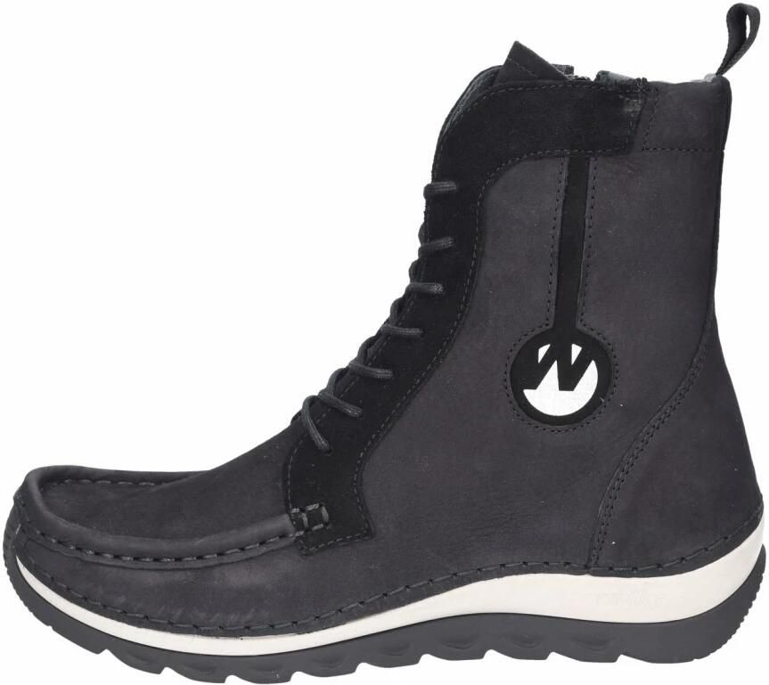 Wolky Hoge veterschoenen Ocean zwart nubuck