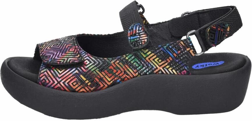 Wolky Dames Sandalen 03204 Jewel Zwart Multi