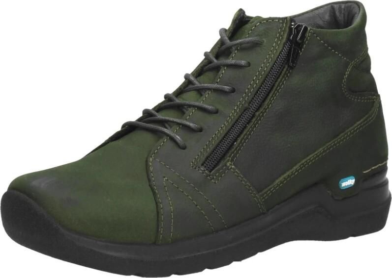 Wolky Hoge veterschoenen Why pesto groen nubuck - Foto 3