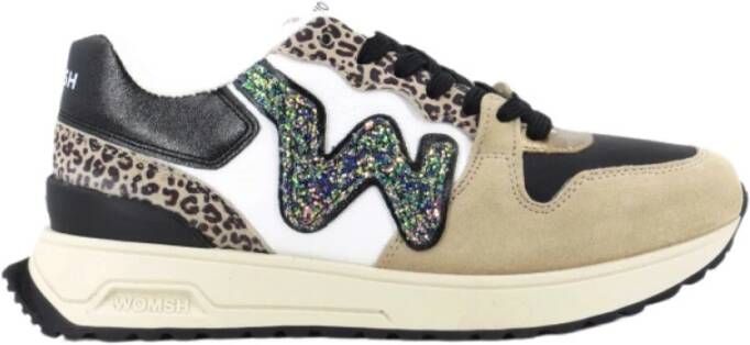 Womsh Leren en suède sneakers Beige Dames