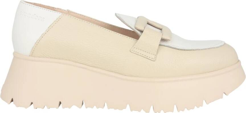 Wonders Beige Mix Dames Loafers voor de Zomer