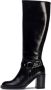 Wonders Zwarte Vega Biker Style Leren Laars Black Dames - Thumbnail 1