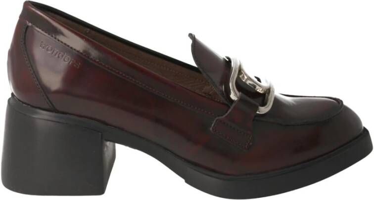 Wonders Dames Granate Leren Mocassin Bruin Dames