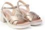 Wonders Premium Leren Hoge Hak Sandalen Beige Dames - Thumbnail 2