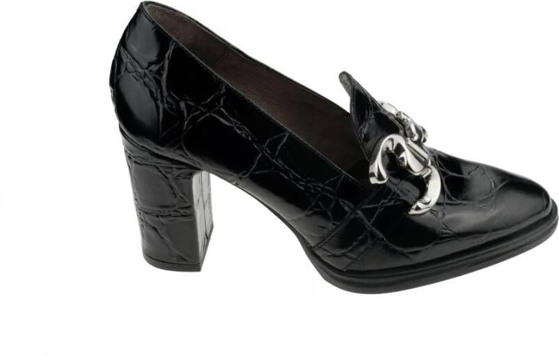 Wonders Klassieke Leren Pump met MemoryGel Binnenzool Black Dames