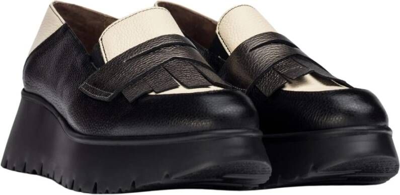 Wonders Mocasines Medianoche Plomo Color: Negro Black Dames