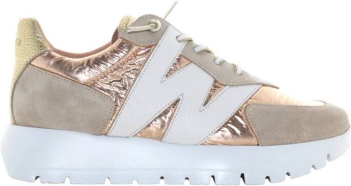 Wonders Beige Sneakers Comfortabele Casual Stijl Multicolor Dames