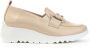 Wonders Moccasin van gestructureerd leer met linkversiering Beige Dames - Thumbnail 10