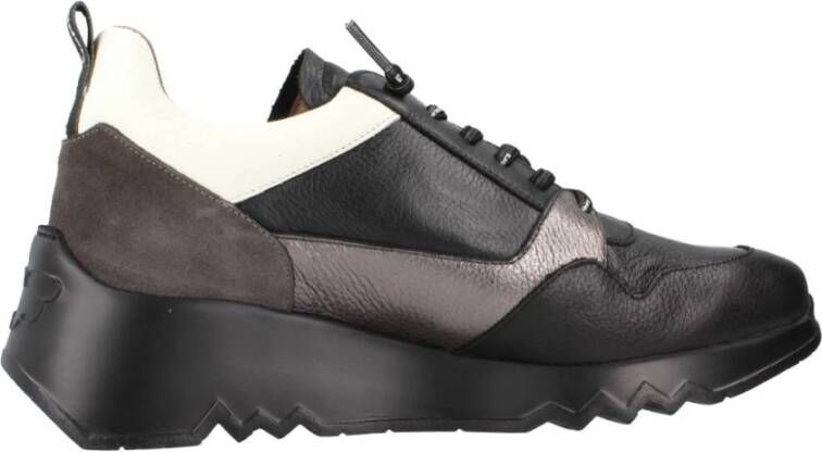 Wonders Lichte en comfortabele leren sneaker Zwart Dames - Foto 3