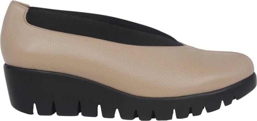 Wonders Taupe Dames Loafer Lichtgewicht Zool