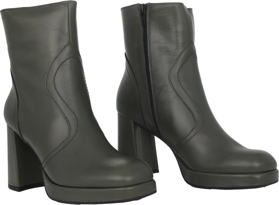 Wonders Groene leren enkellaars met 8 cm hak - Foto 2