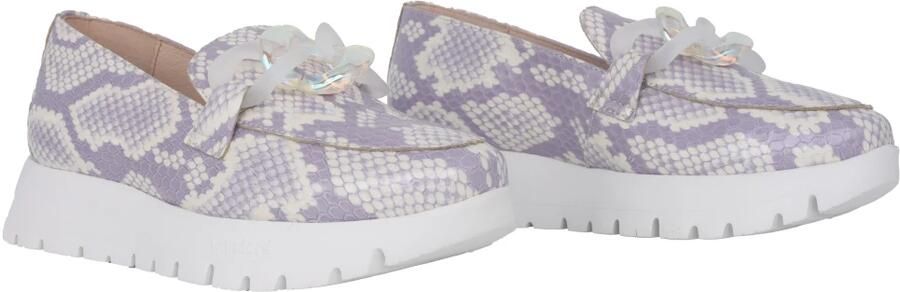Wonders Paarse Zilveren Loafers Lichtgewicht Comfort Schoenen