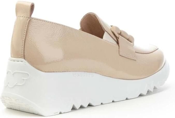 Wonders Moccasin van gestructureerd leer met linkversiering Beige Dames - Foto 4