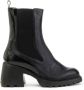 Wonders Zwarte leren Chelsea laars met rits en gekartelde hak Black Dames - Thumbnail 1