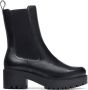 Wonders Zwarte leren enkellaars met elastische zijpanelen Black Dames - Thumbnail 12