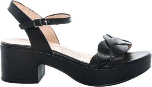 Wonders Zwarte Sandalen met Keramische Platen Black Dames