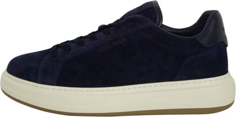 Woolrich Blauwe Suède Court Sneakers Mannen Blue Heren - Foto 2