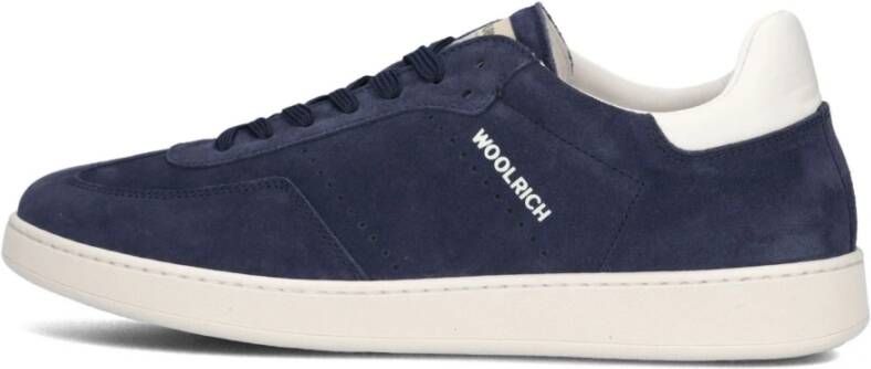 Woolrich Blauwe Suède Court Sneakers voor Mannen Blue Heren