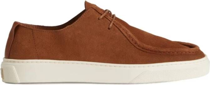 Woolrich Bruine Veterschoenen met Unieke Gestikte Details