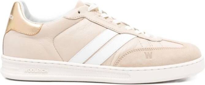 Woolrich Champagne Sneakers met Gouden Detail