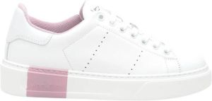 Woolrich Witte en Roze Leren Sneakers Wit Dames