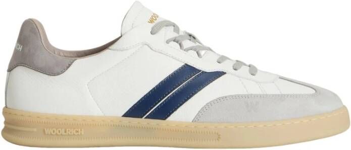 Woolrich Witte Leren Sneakers 2021 Blauw Suède