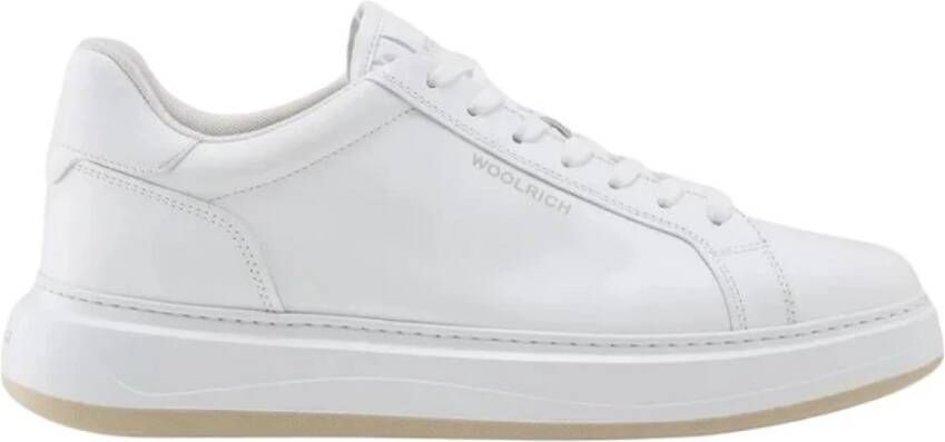 Woolrich Witte leren sneakers met uitneembare binnenzool White Heren