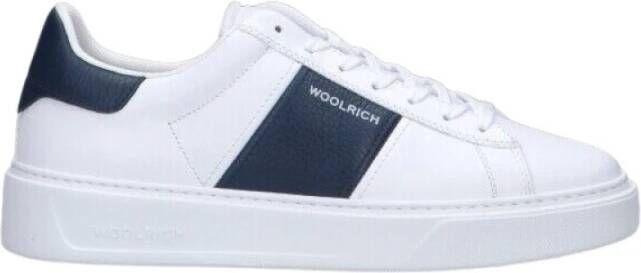 Woolrich Witte Platte Sneakers Trendy Leer White Heren