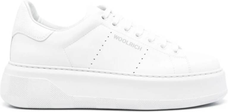 Woolrich Witte Sneakers met Plateauzool