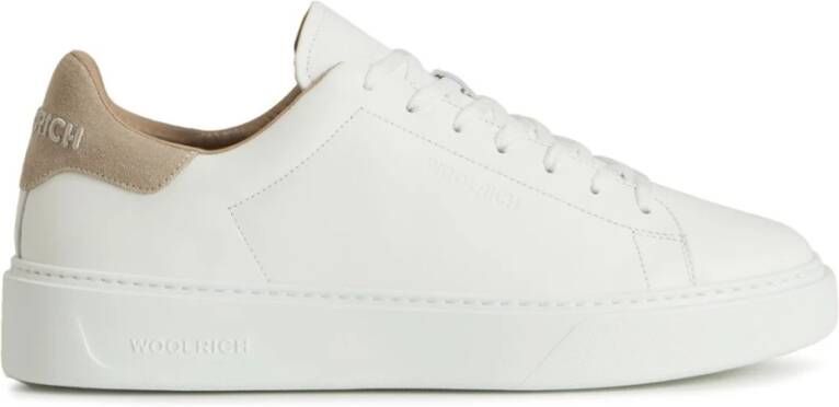 Woolrich Witte Sneakers Veters Ronde Neus