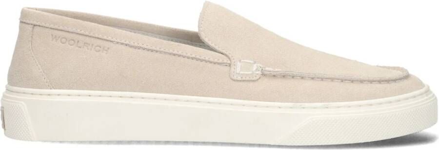 Woolrich Witte Suède Slip On Loafers Beige Dames