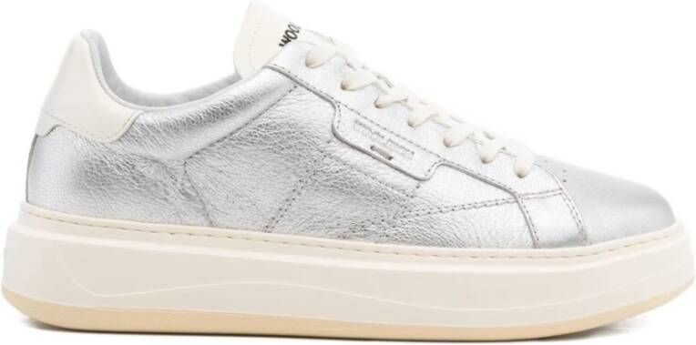Woolrich Zilveren Leren Platform Sneakers