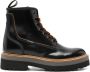 Woolrich Zwarte Leren Veterschoenen - Thumbnail 1