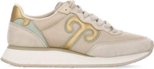 Wushu Ruyi Beige Leren Sneakers met Ruyi Logo