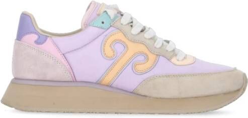 Wushu Ruyi Paarse Stoffen Leren Sneakers