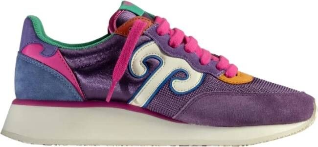 Wushu Ruyi Stijlvolle leren sneakers met 4 cm hak Purple Dames