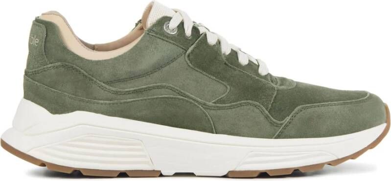 Xsensible Groene Sneaker met Gevormd Voetbed en Verharde Hiel Green Heren