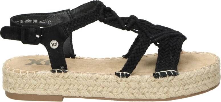 XTI Stijlvolle platte sandalen voor vrouwen Black Dames