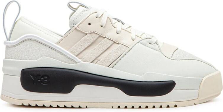 Y-3 Basketbalsneakers van Distressed Leer White