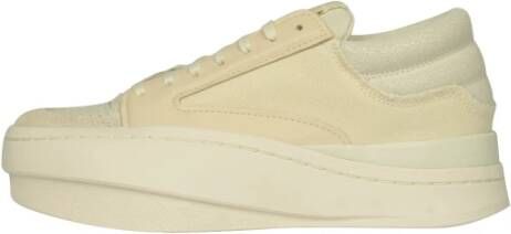 Y-3 Lux Bball Low Sneakers Leer Wit Beige