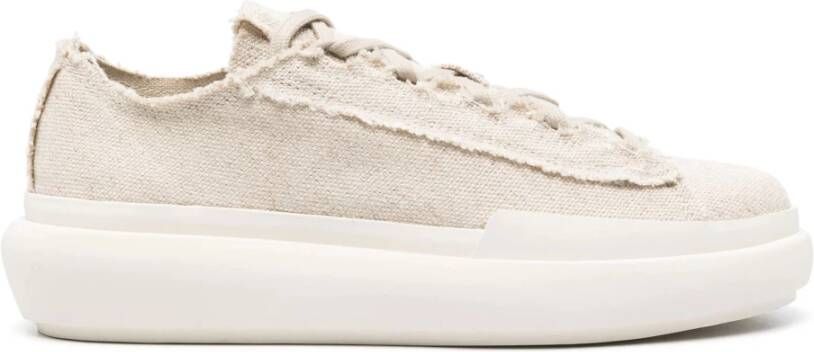 Y-3 Beige Canvas Flatform Sneakers