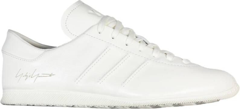 Y-3 Crème Lederen Low-Top Sneakers