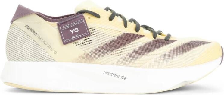 Y-3 Mesh Sneakers Ronde Neus Vetersluiting White