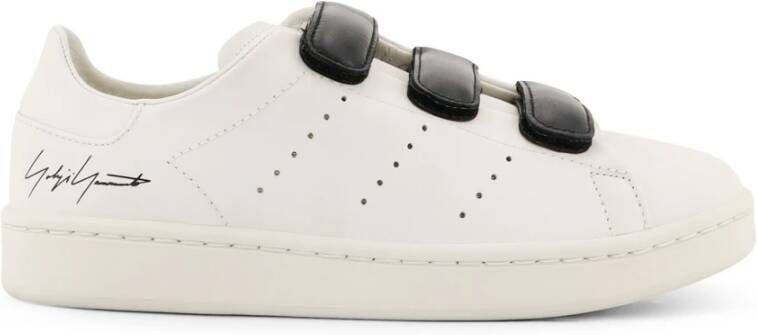 Y-3 Hook-And-Loop Lage Top Leren Sneakers White
